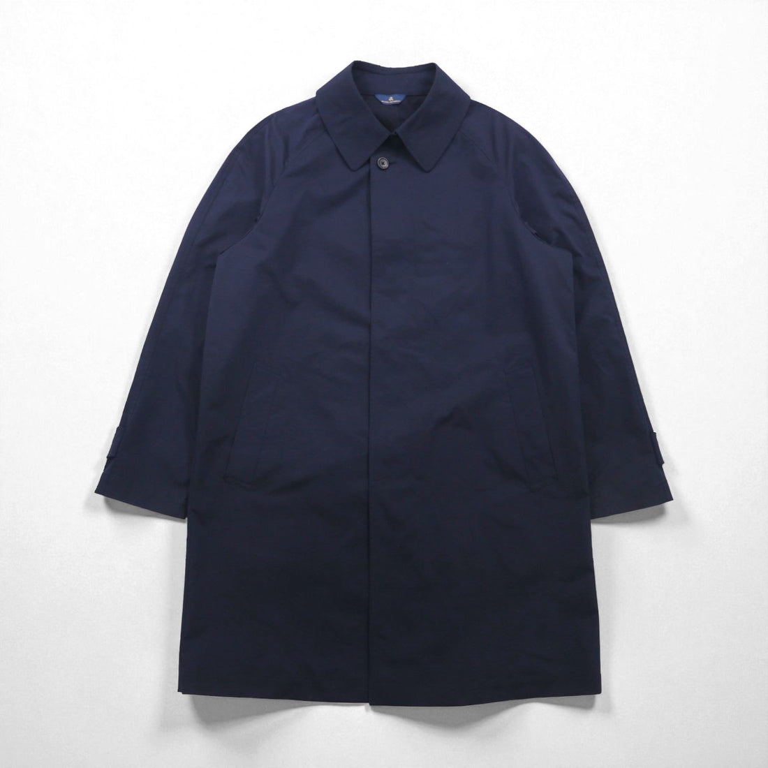 Brooks Brothers バルマカーン ステンカラーコート L ネイビー 比翼 チンストラップ
