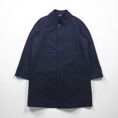 Brooks Brothers Balmacaan Trench Coat, Large, Navy, with Hidden Button and Chin Strap