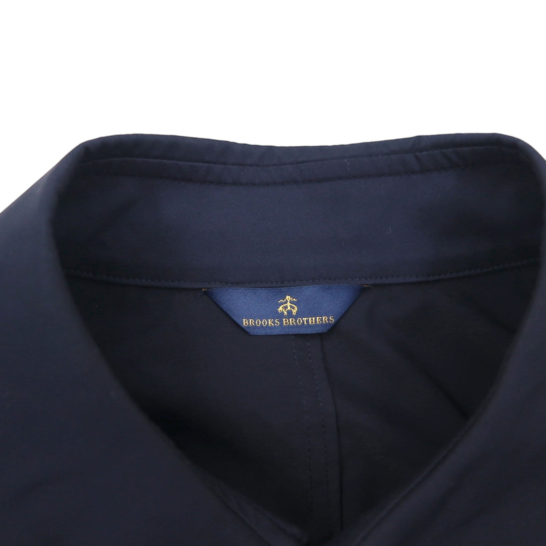 Brooks Brothers バルマカーン ステンカラーコート L ネイビー 比翼 チンストラップ