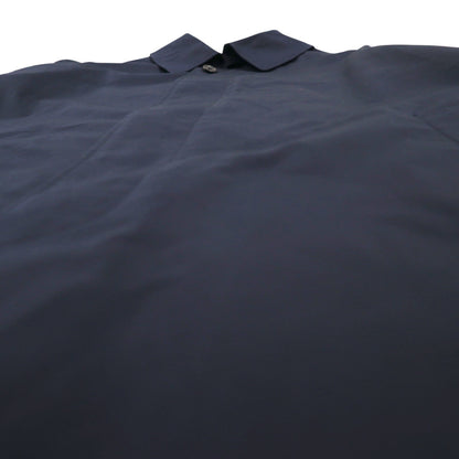 Brooks Brothers Balmacaan Trench Coat, Large, Navy, with Hidden Button and Chin Strap