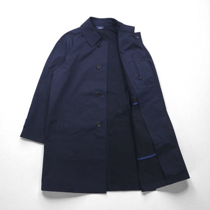 Brooks Brothers Balmacaan Trench Coat, Large, Navy, with Hidden Button and Chin Strap