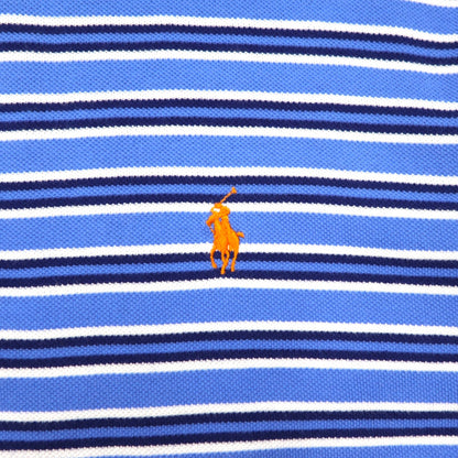 Polo by Ralph Lauren ボーダー ポロシャツ 4XL BIG ブルー ビッグサイズ スモールポニー刺繍