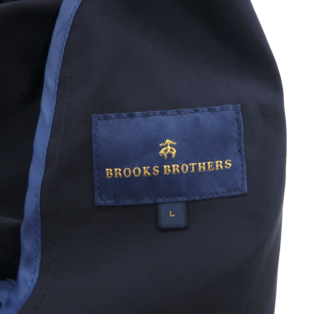 Brooks Brothers バルマカーン ステンカラーコート L ネイビー 比翼 チンストラップ