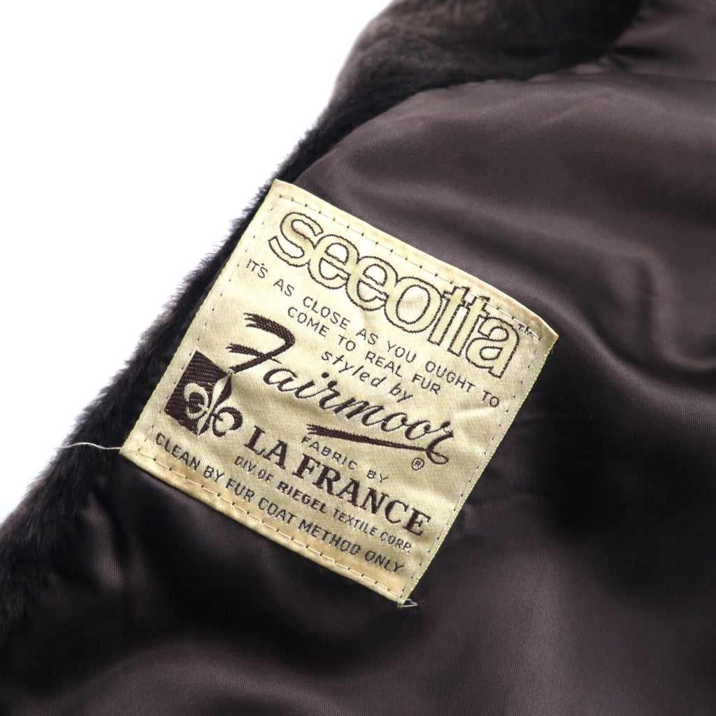 Vintage 60s Fur Coat Style by Fairmoor French 60s double-breasted fur coat FREE brown fur with belt