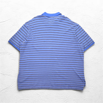 Polo by Ralph Lauren ボーダー ポロシャツ 4XL BIG ブルー ビッグサイズ スモールポニー刺繍