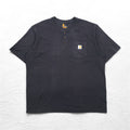 carhartt ヘンリーネック Tシャツ 2XL グレー ORIGINAL FIT 胸ポケット ビッグサイズ ホンジュラス製