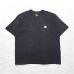 carhartt ヘンリーネック Tシャツ 2XL グレー ORIGINAL FIT 胸ポケット ビッグサイズ ホンジュラス製