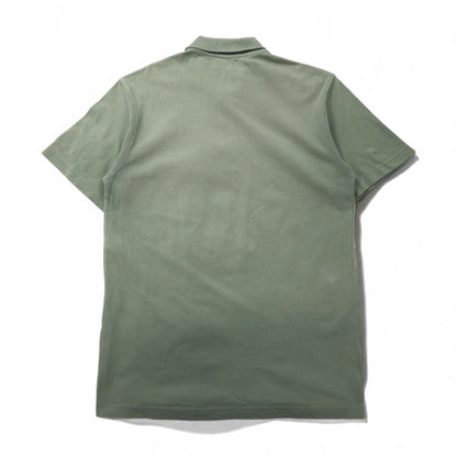 BURBERRY Polo Shirt, Size L, Khaki Cotton, Pique, Chest Pocket, One-Point Logo Embroidery