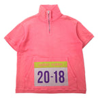 日本然リトテ-古着オンライン-HURRAY HURRAY 半袖 ハーフジップ スウェット Tシャツ FREE ピンク コットン Ekiden Half Zip Sweat C4031-1 日本製-HURRAY HURRAY Short Sleeve Half Zip Sweatshirt T-Shirt FREE Pink Cotton Ekiden Half Zip Sweat C4031-1 Japan Made