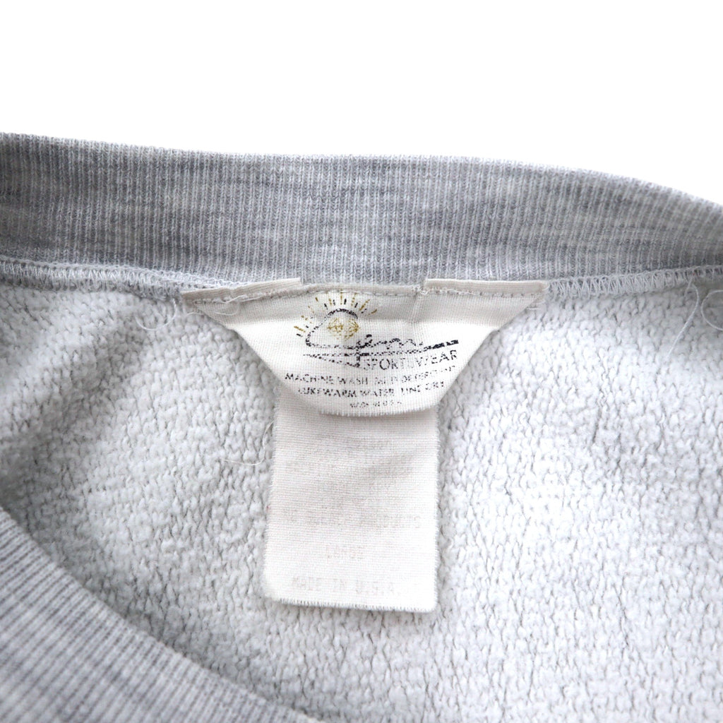 Made in USA 90s Gem SPORTSWEAR Reverse Weave Sweatshirt L Grey Cotton POWERS CATHOLIC Print