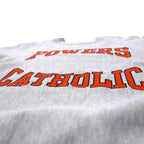Made in USA 90s Gem SPORTSWEAR Reverse Weave Sweatshirt L Grey Cotton POWERS CATHOLIC Print