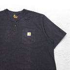 carhartt ヘンリーネック Tシャツ 2XL グレー ORIGINAL FIT 胸ポケット ビッグサイズ ホンジュラス製