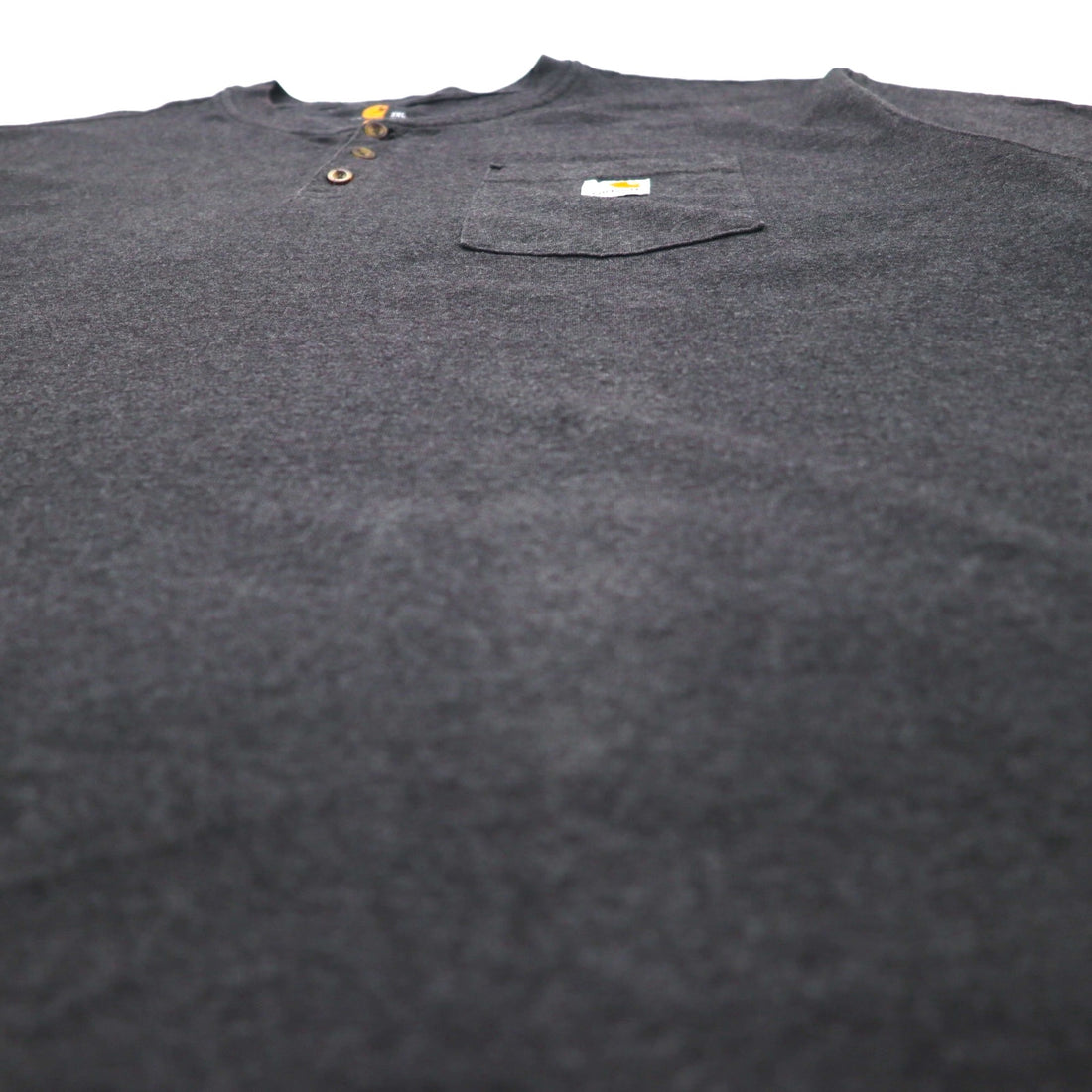 carhartt ヘンリーネック Tシャツ 2XL グレー ORIGINAL FIT 胸ポケット ビッグサイズ ホンジュラス製