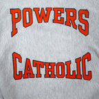Made in USA 90s Gem SPORTSWEAR Reverse Weave Sweatshirt L Grey Cotton POWERS CATHOLIC Print