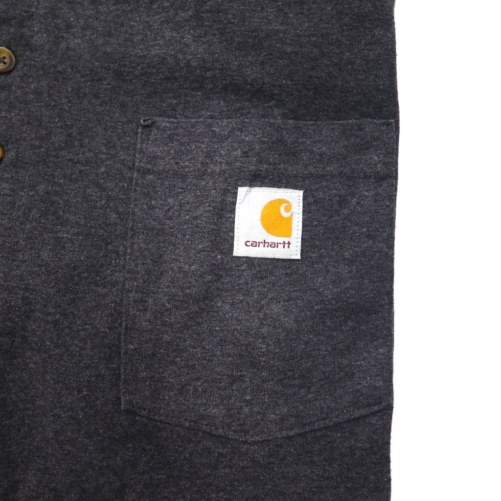 carhartt ヘンリーネック Tシャツ 2XL グレー ORIGINAL FIT 胸ポケット ビッグサイズ ホンジュラス製