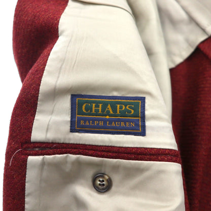 CHAPS RALPH LAUREN 90s Japanese-made tweed 3B tailored jacket, size M, burgundy, wool, alpaca blend