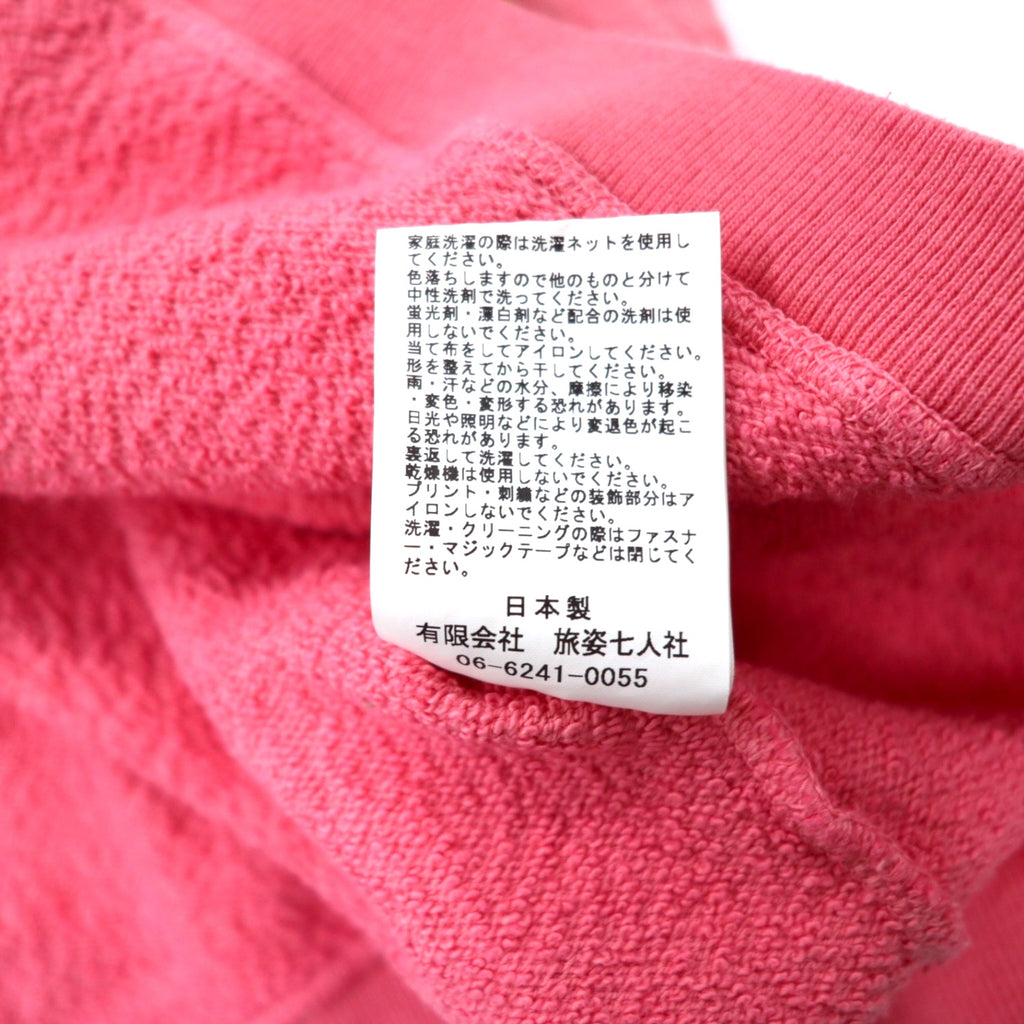 HURRAY HURRAY 半袖 ハーフジップ スウェット Tシャツ FREE ピンク コットン Ekiden Half Zip Sweat C4031-1 日本製