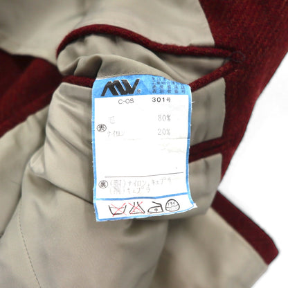 CHAPS RALPH LAUREN 90s Japanese-made tweed 3B tailored jacket, size M, burgundy, wool, alpaca blend