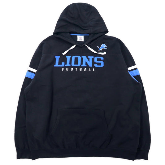 NFL TEAM APPAREL フットボール プルオーバー パーカー XL ブラック コットン 裏起毛 LIONS FOOTBALL