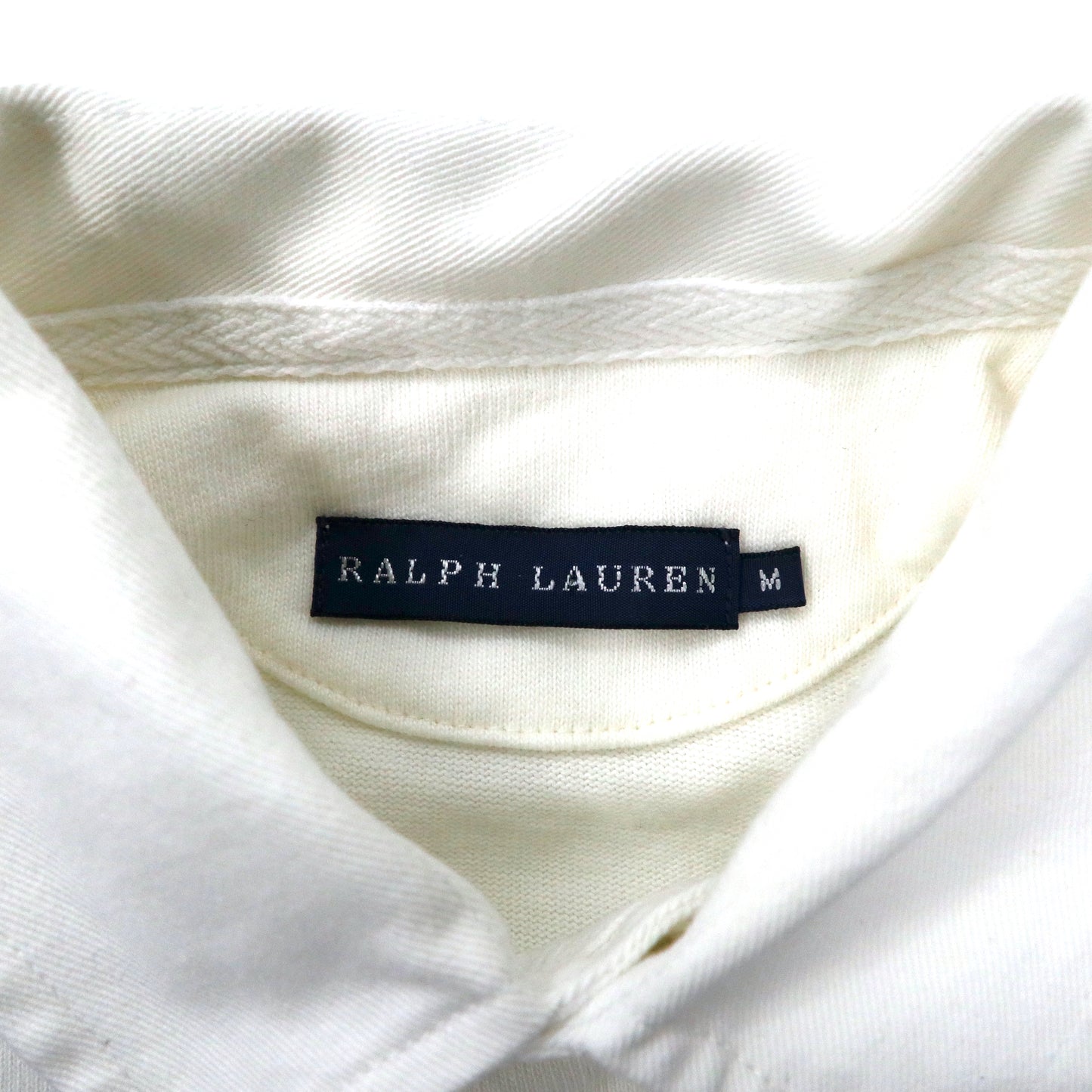 RALPH LAUREN ラガーシャツ M ホワイト コットン ロゴワッペン