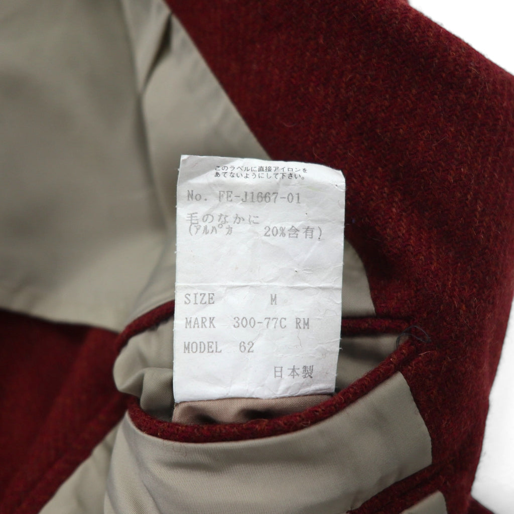 CHAPS RALPH LAUREN 90s Japanese-made tweed 3B tailored jacket, size M, burgundy, wool, alpaca blend
