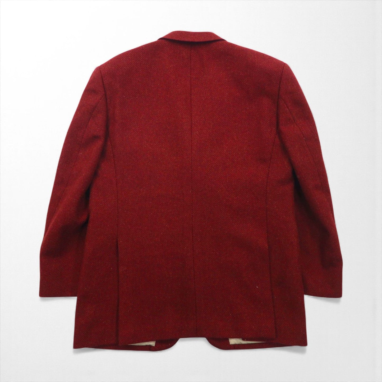 CHAPS RALPH LAUREN 90s Japanese-made tweed 3B tailored jacket, size M, burgundy, wool, alpaca blend