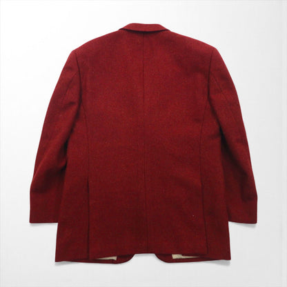 CHAPS RALPH LAUREN 90s Japanese-made tweed 3B tailored jacket, size M, burgundy, wool, alpaca blend
