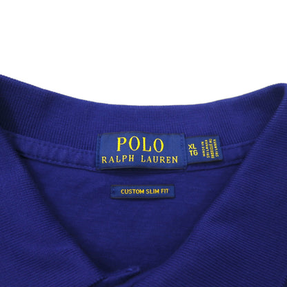 POLO RALPH LAUREN カスタムスリムフィット CUSTOM SLIM FIT ポロシャツ XL ネイビー コットン スモールポニー刺繍