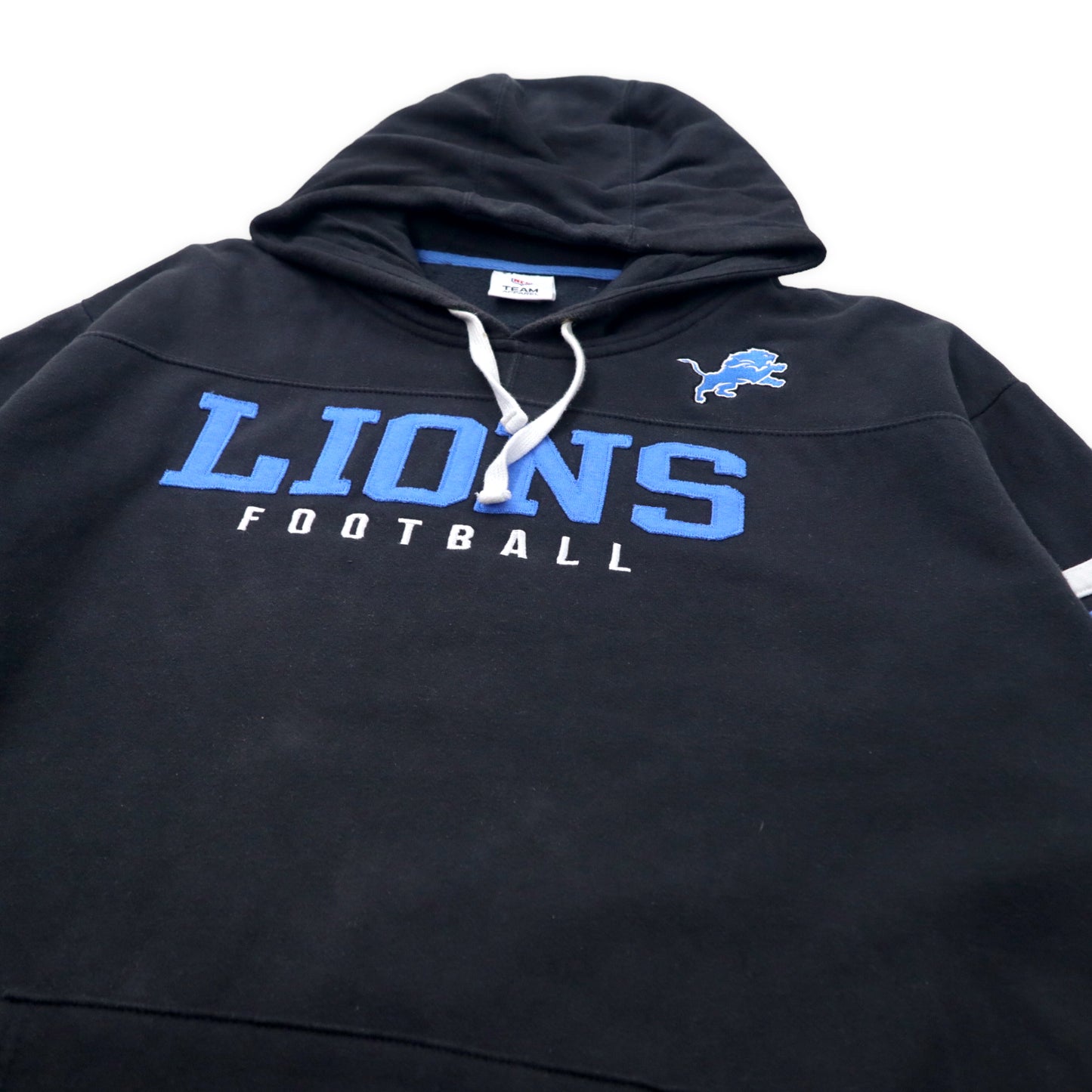 NFL TEAM APPAREL フットボール プルオーバー パーカー XL ブラック コットン 裏起毛 LIONS FOOTBALL