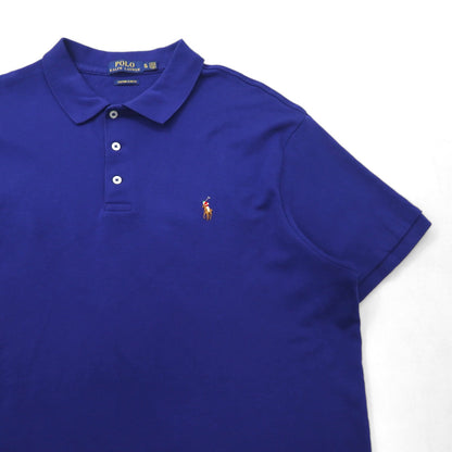 POLO RALPH LAUREN カスタムスリムフィット CUSTOM SLIM FIT ポロシャツ XL ネイビー コットン スモールポニー刺繍