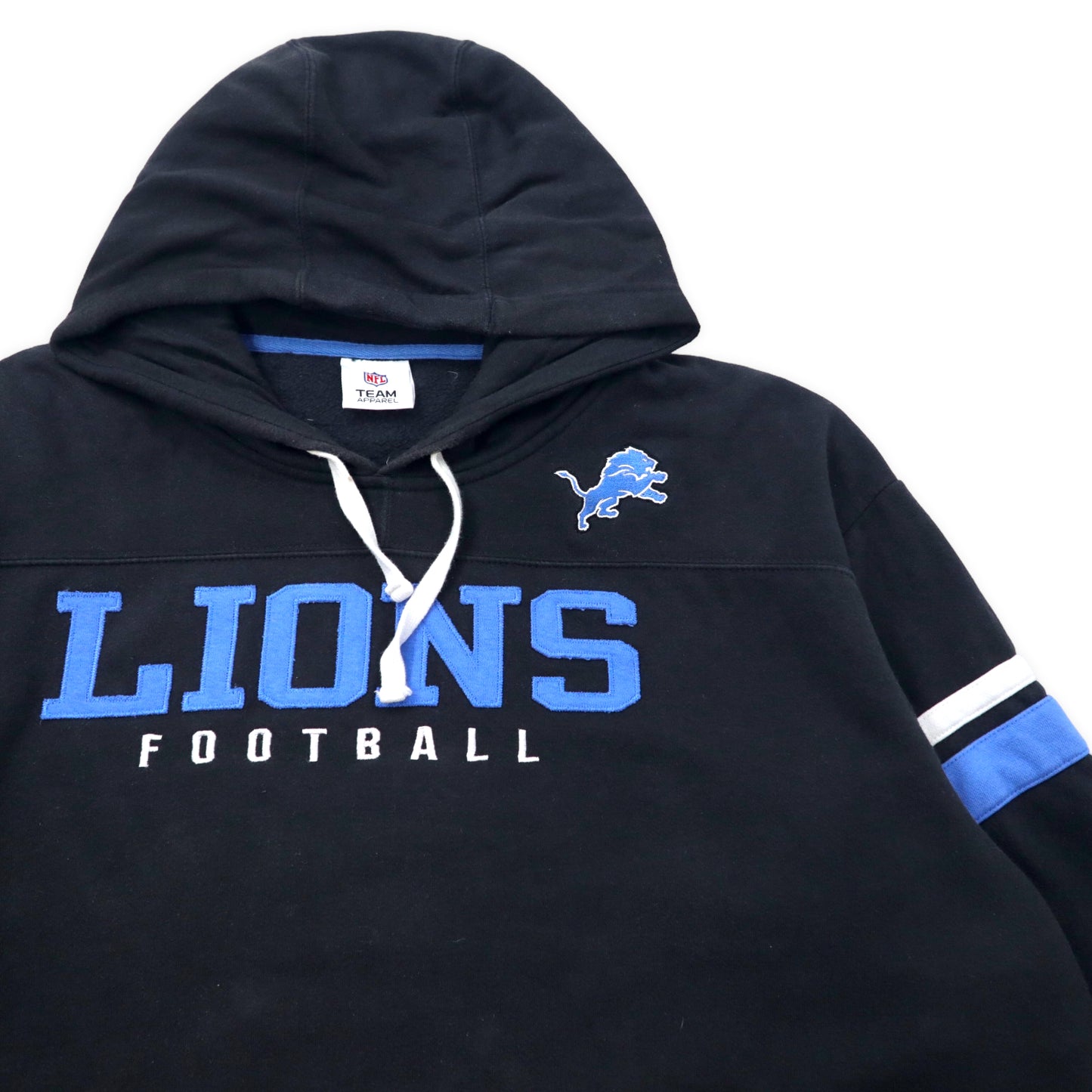 NFL TEAM APPAREL フットボール プルオーバー パーカー XL ブラック コットン 裏起毛 LIONS FOOTBALL