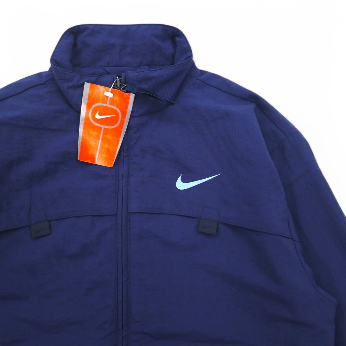 NIKE 90s nylon jacket, track jacket, jersey, M, navy, black tag, unused