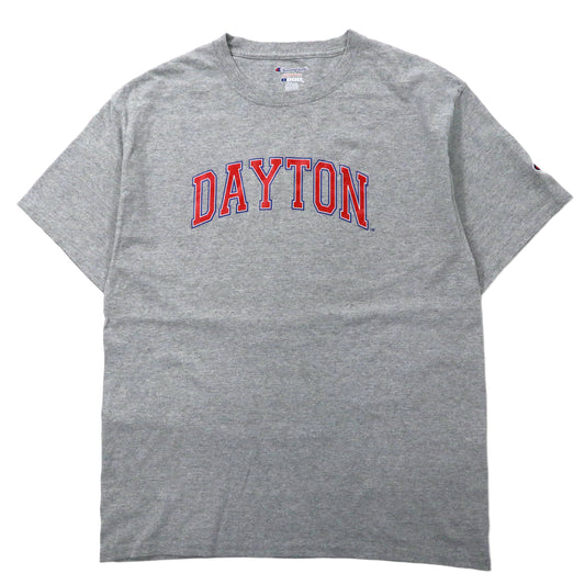 日本然リトテ-古着オンライン-Champion カレッジプリントTシャツ L グレー コットン DAYTON-