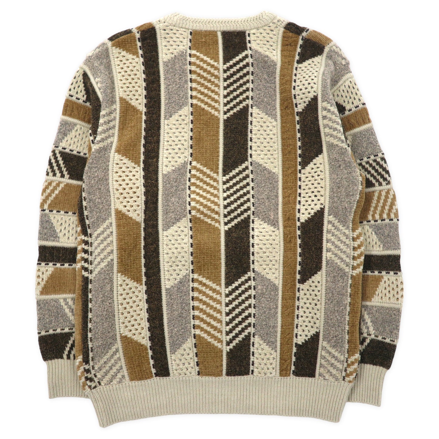 Lindbergh 3D Knit Sweater M Beige Acrylic Patterned Different ...