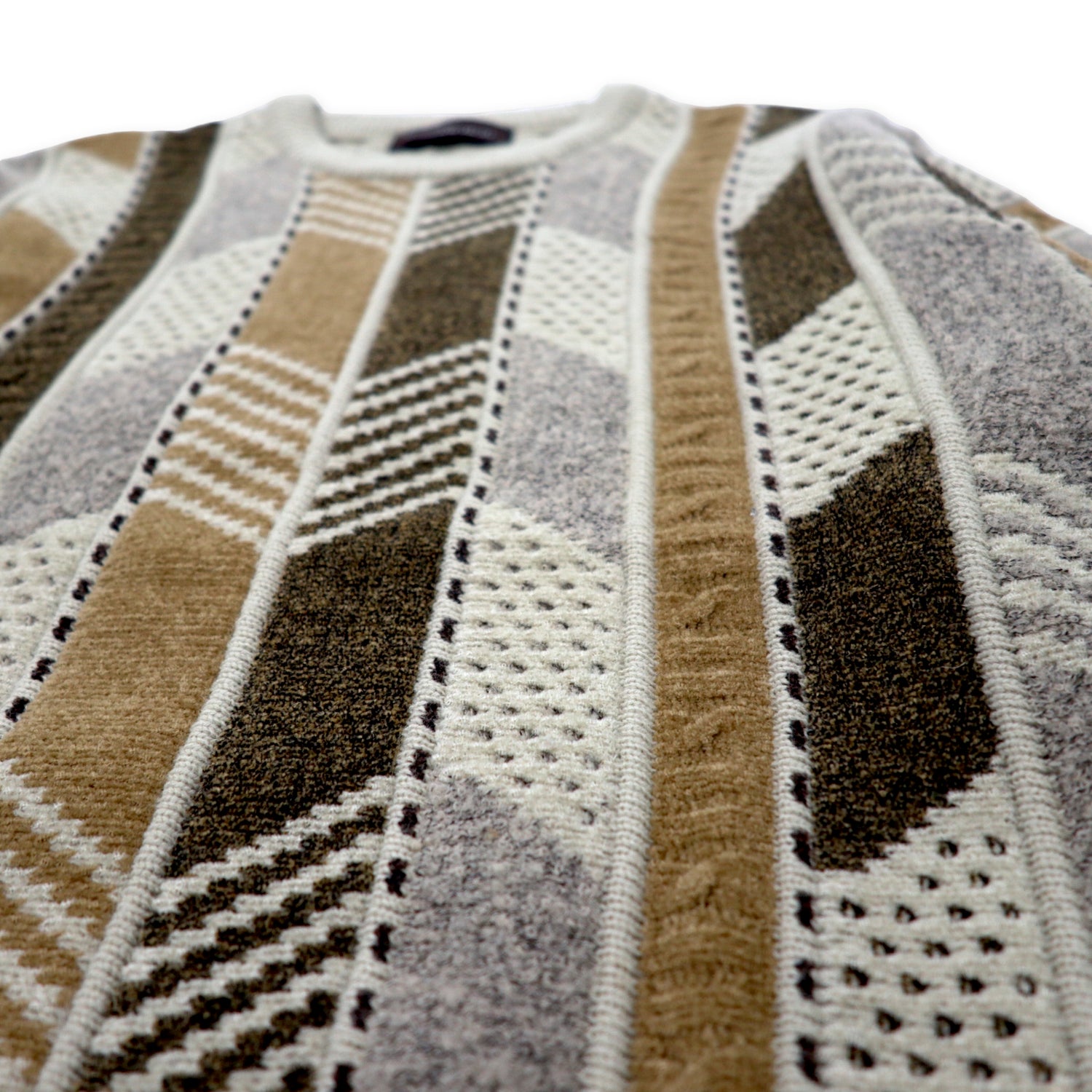 Lindbergh 3D Knit Sweater M Beige Acrylic Patterned Different ...