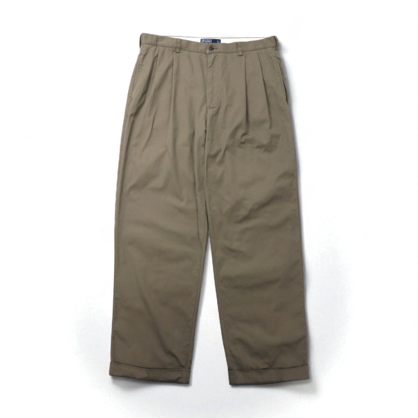 Polo by Ralph Lauren 90年代 ポロチノ HAMMOND PANT 2タック ワイド チノパンツ L ベージュ コットン