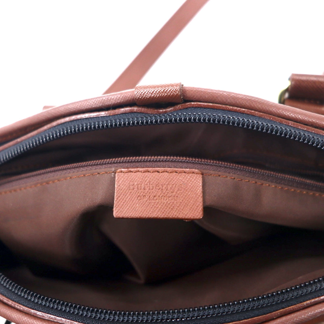 BURBERRY Old Tote Bag Shoulder Bag Navy Nylon Saffiano PVC Nova Check Logo Plate
