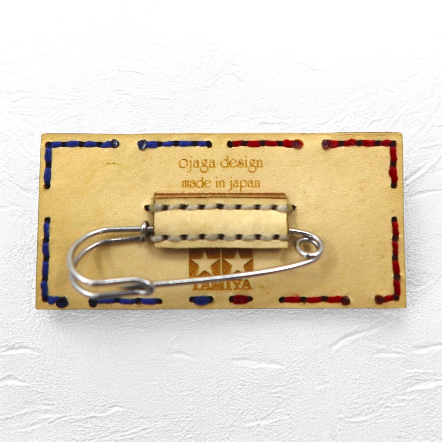 ojaga design × TAMIYA Badge Leather Pin Brooch Made in Japan