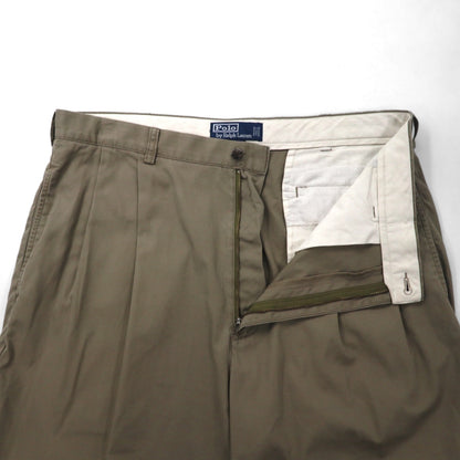 Polo by Ralph Lauren 90年代 ポロチノ HAMMOND PANT 2タック ワイド チノパンツ L ベージュ コットン