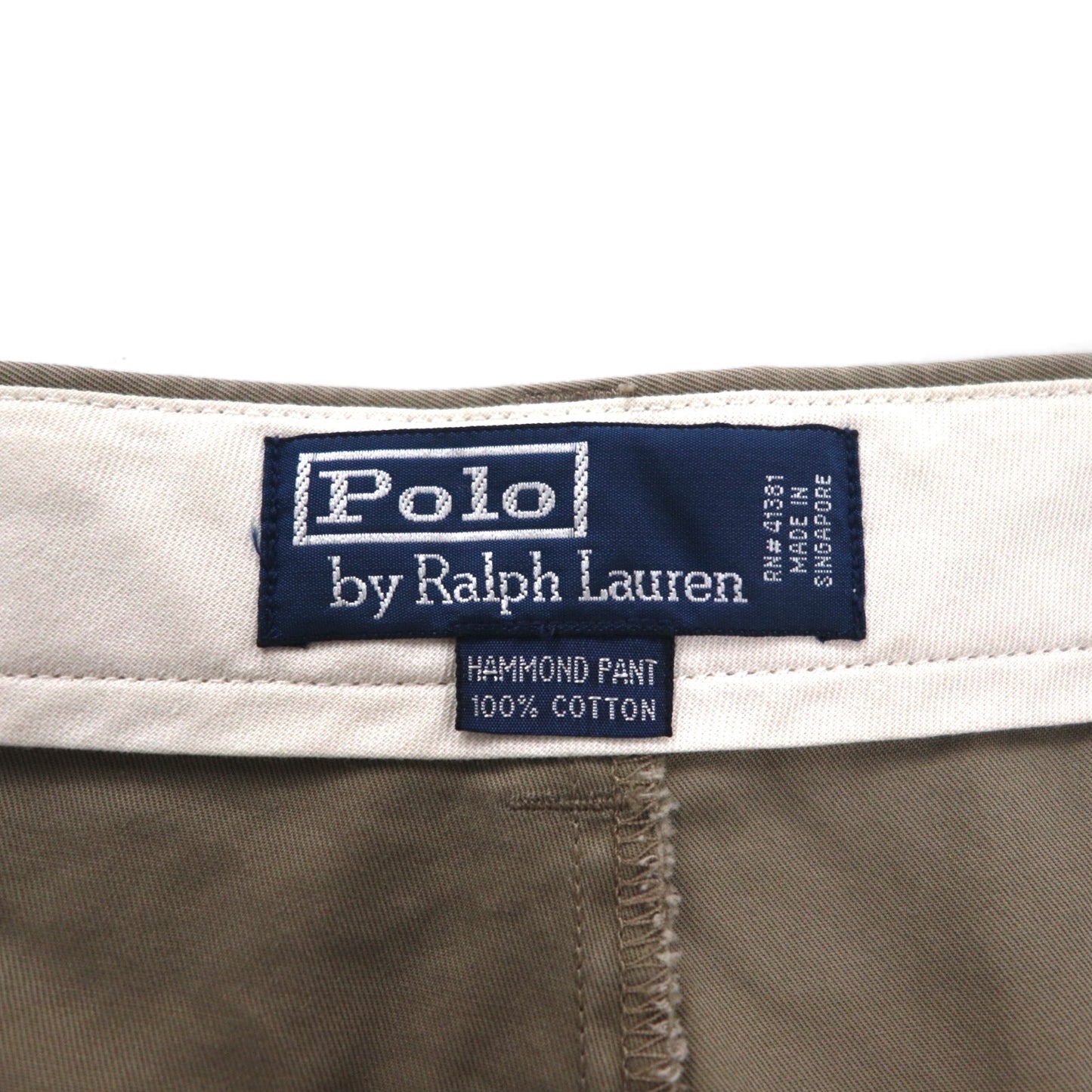 Polo by Ralph Lauren 90年代 ポロチノ HAMMOND PANT 2タック ワイド チノパンツ L ベージュ コットン