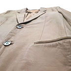 LOUIS VUITTON French calfskin 2B tailored jacket L beige cowhide leather LVJ authorized dealer