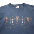 USA製 90年代 PRAIRIE MOUNTAIN インディアン プリント Tシャツ L ネイビー コットン bryce canyon