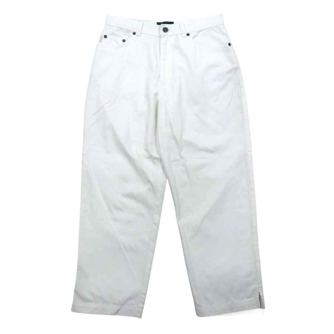 LAUREN JEANS Co. RALPH LAUREN 90s Wide Tapered Denim Pants, Size M, White, Cotton