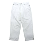 LAUREN JEANS Co. RALPH LAUREN 90年代 ワイド テーパード デニムパンツ M ホワイト コットン