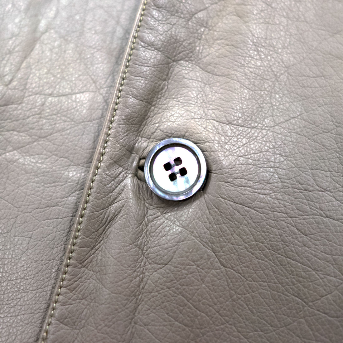 LOUIS VUITTON French calfskin 2B tailored jacket L beige cowhide leather LVJ authorized dealer