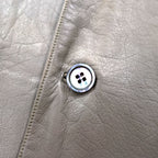 LOUIS VUITTON French calfskin 2B tailored jacket L beige cowhide leather LVJ authorized dealer