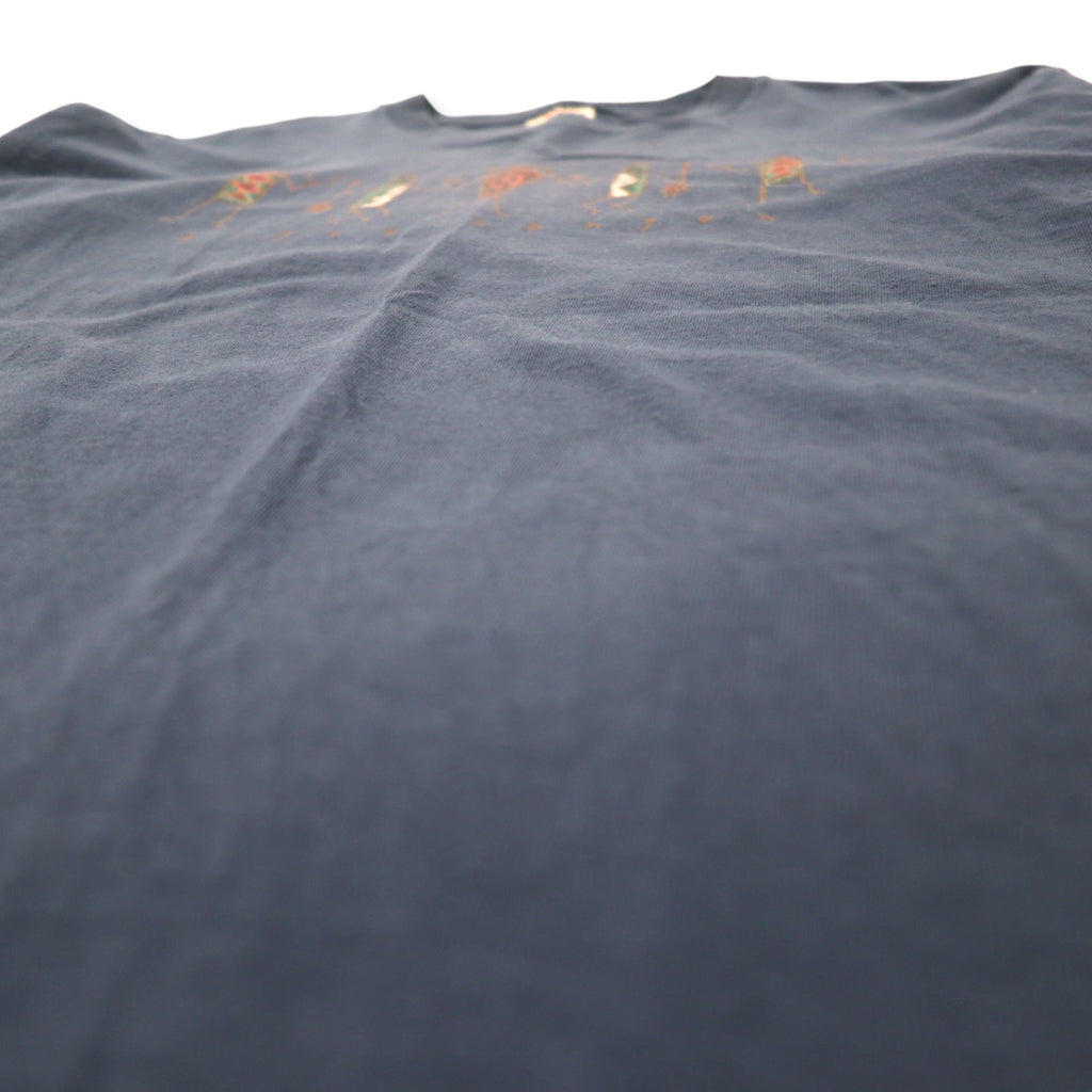 USA製 90年代 PRAIRIE MOUNTAIN インディアン プリント Tシャツ L ネイビー コットン bryce canyon
