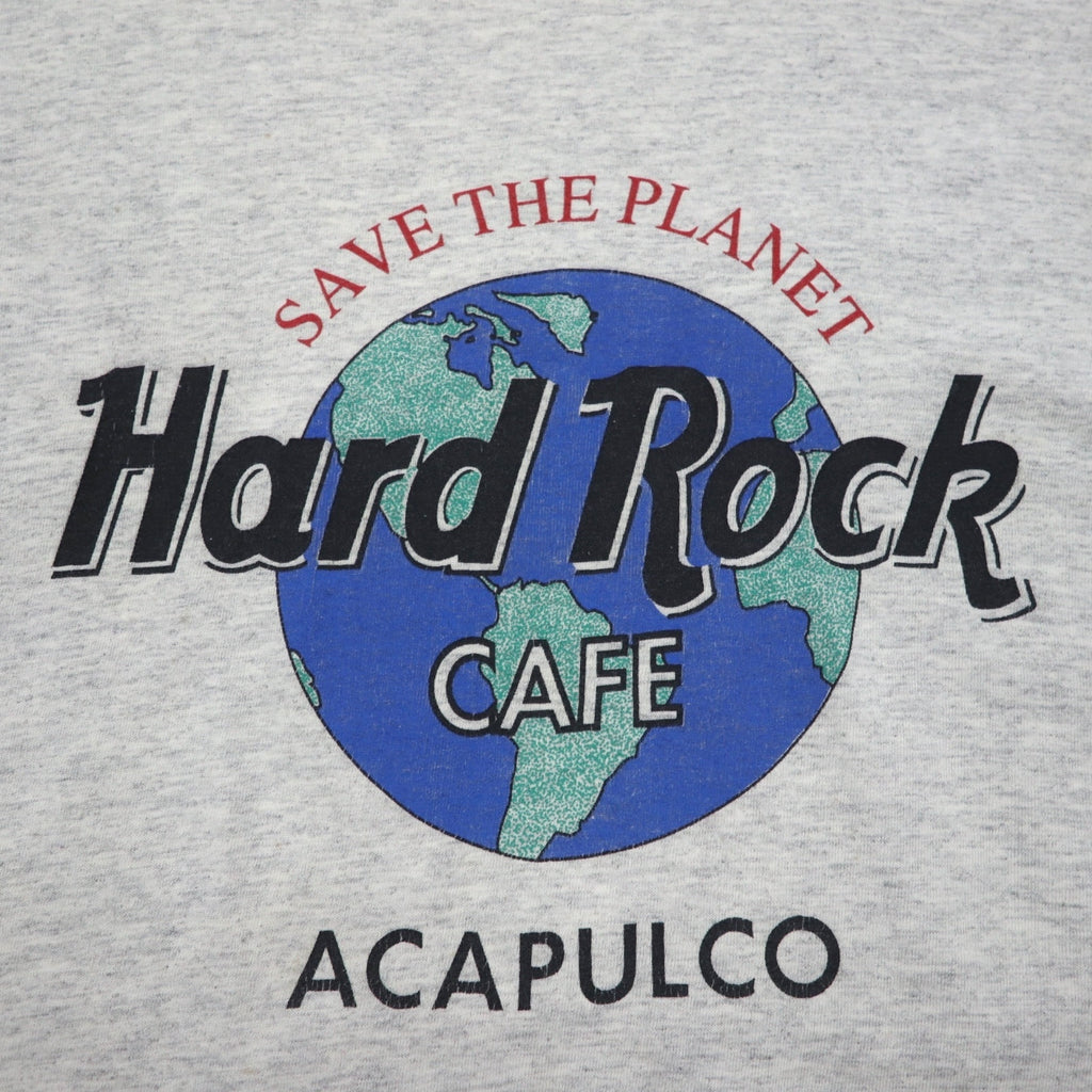 Hard Rock CAFE プリント Tシャツ XL グレー コットン SAVE THE PLANET ACAPULCO メキシコ製