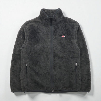 DANTON High Pile Stand Collar Fleece Jacket, Size M, Gray, Double Zip, DT-A0038