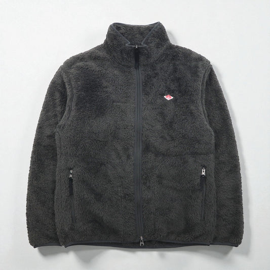 DANTON ハイパイル スタンドカラー フリースジャケット M グレー ダブルジップ DT-A0038